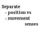 POSITION VS MOVEMENT SENSES