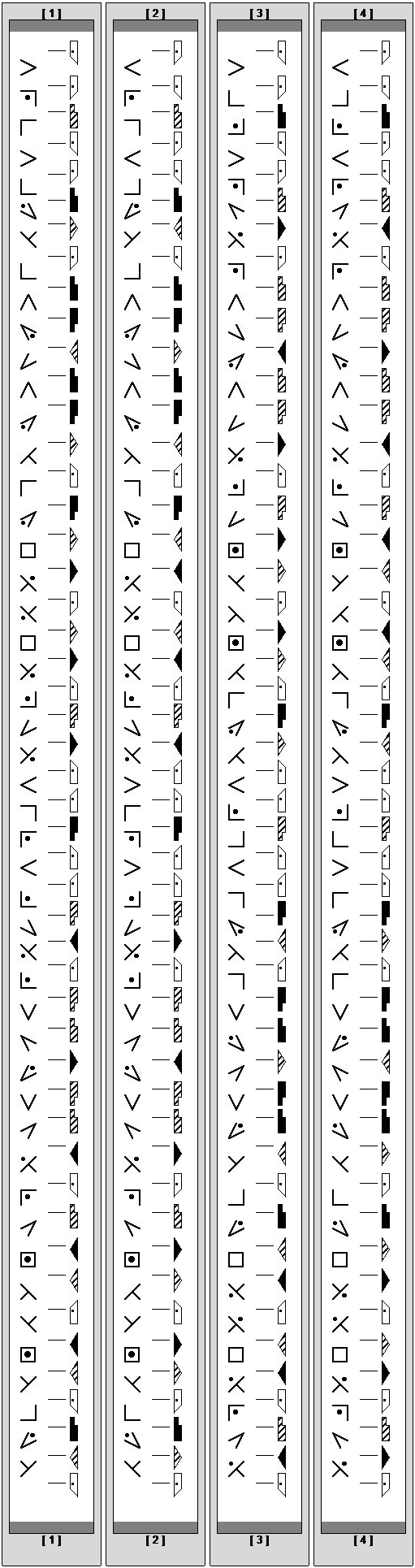 Laban Choreographie Vectors--Transverse 48-rings; Translation