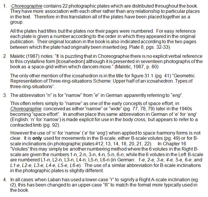 Notes to Rudolf Laban 1926 Choreographie